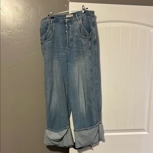 We The Free Blue Flare Wide Leg Jeans